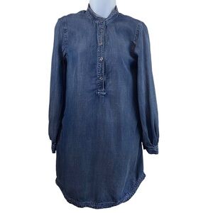 Kenneth Cole Denim Blue Chambray Shirt Dress Pullover Style Sx XS
